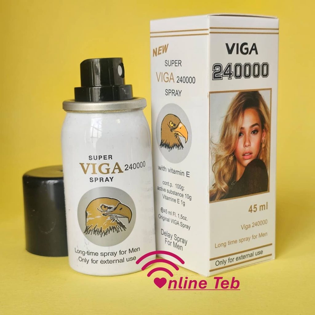 اسپری تاخیری ویگا - آنلاین طب - دوز 240 هزار - جعبه ایستاده به همراه خود محصول